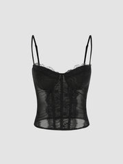Lace Sheer Corset Cami Top