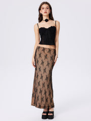Lace Sheer Corset Cami Top