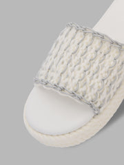 Braided Fuzzy Band Flat Slippers