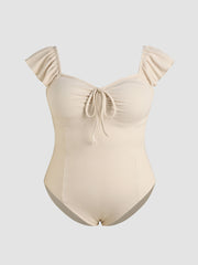 Ruffle Hem Knotted Bodysuit Curve & Plus