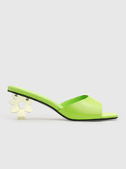 Transparent Flower Shaped Heeled Sandals