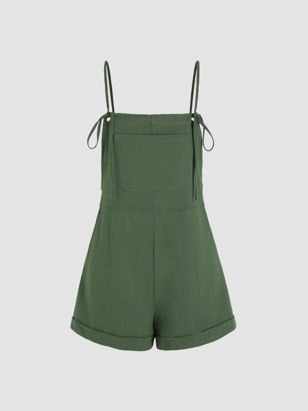 Knotted Pocket Wide Leg Romper