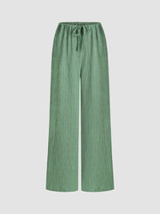 Drawstring Pull-on Wide Leg Pants
