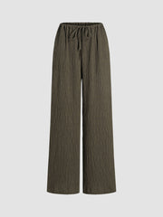 Drawstring Pull-on Wide Leg Pants