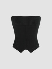 Tube Solid Knitted Crop Top