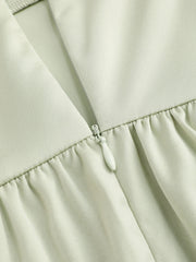 Satin Halter Neckline Ruched Jumpsuit
