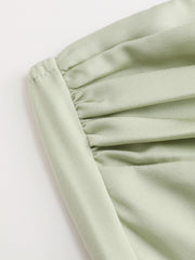 Satin Halter Neckline Ruched Jumpsuit