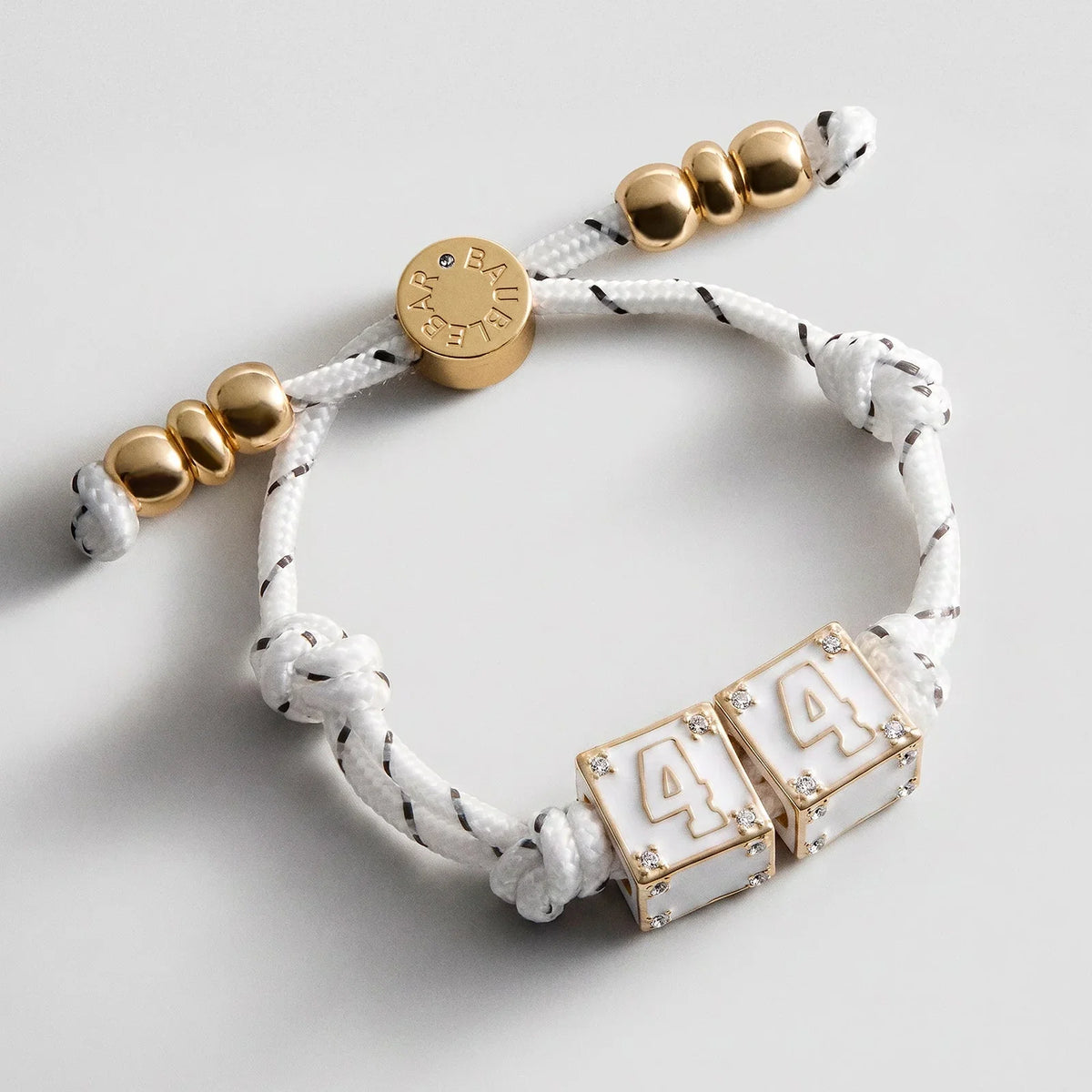 Block Party Varsity Number Custom Bracelet  - White Double Digit