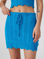 Knit Knotted High Waist Mini Skirt