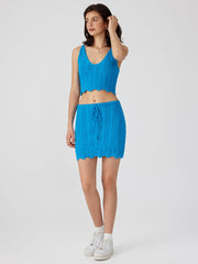 Knit Knotted High Waist Mini Skirt