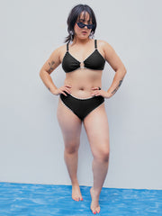 Contrasting Binding Cheeky Bikini Bottom Curve & Plus
