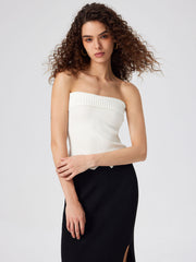 Tube Solid Knitted Crop Top