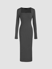 Solid Rib Tube Maxi Dress & Shrug