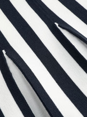 Knit Striped High Waist Ruffle Mini Skirt