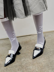 Contrast Color Point Toe Stiletto Heels