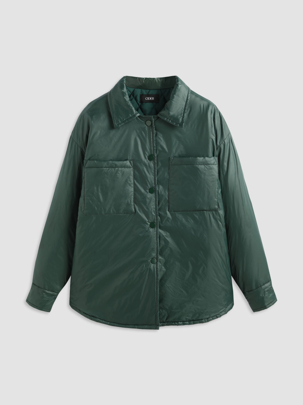 Collar Solid Button Puffer Jacket