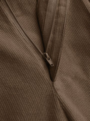 Corduroy Mid Waist Pleated Wide Leg Trousers Curve & Plus