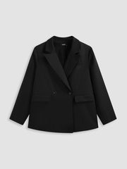 Notched Collar Pocket Blazer Curve & Plus