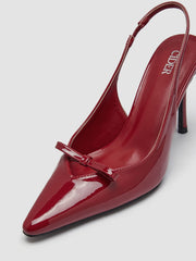 FAUX LEATHER POINTED TOE HEELS