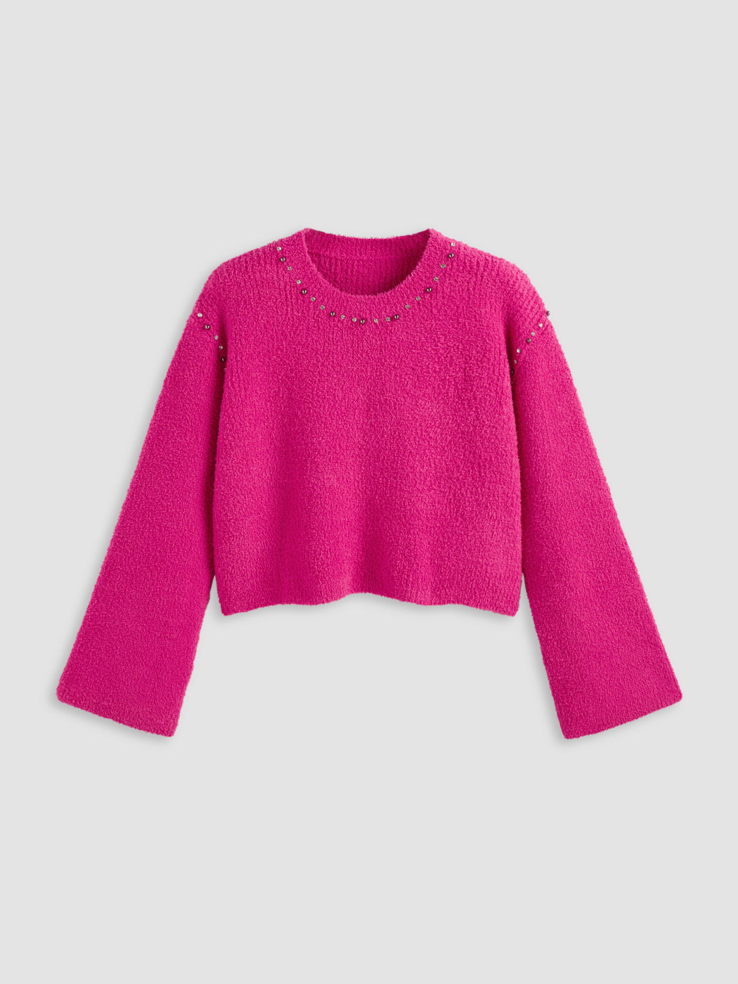 Knit Round Neckline Solid Long Sleeve Top Curve & Plus
