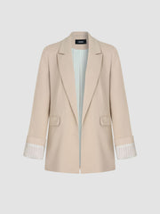 Woven Blazer With Pocket