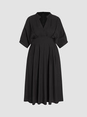 V-neck Ruched Ruffle Maxi Dress Curve & Plus