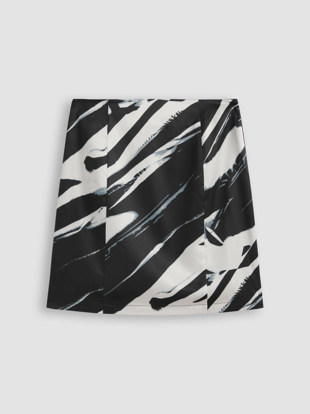Mid Waist Solid Abstract Geometric Zipper Skirt