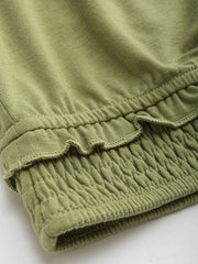 Lettuce Trim Cut Out Solid Crop Tank Top