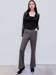 Jersey Low Rise Pocket Flared Trousers