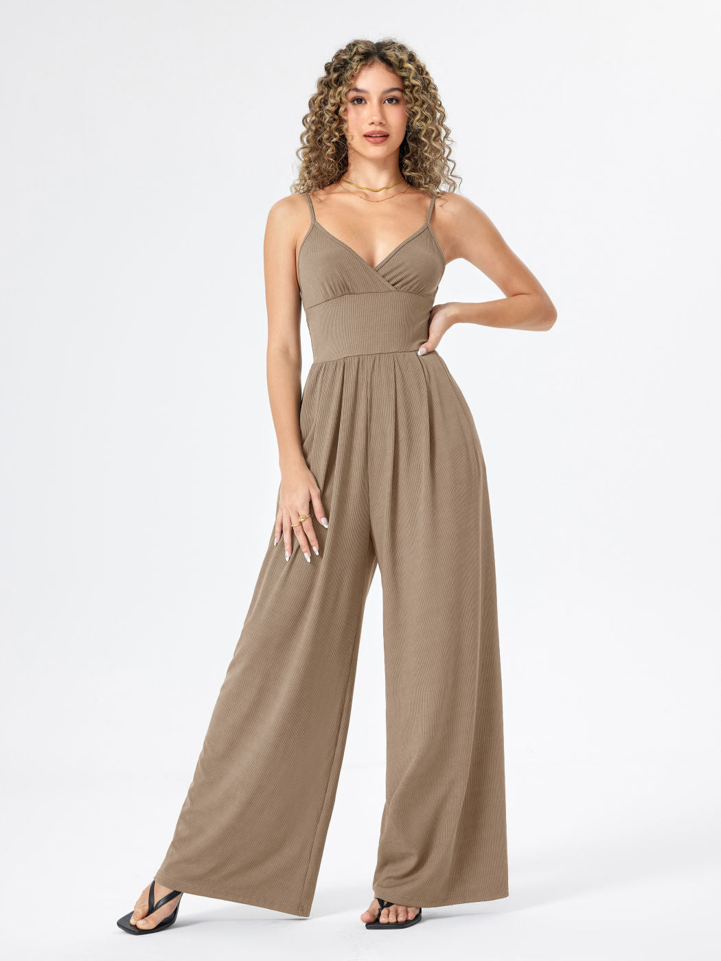 V-neck Cami Wide Leg Jumpsuit