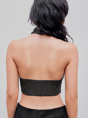 Cross Halter Knitted Crop Top