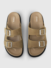 Double Band Buckle Slippers