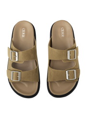 Double Band Buckle Slippers