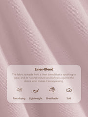 Linen-Blend Ruched Ruffle Square Neck Mini Dress