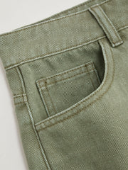 High Waist Ripped Washed Denim Shorts