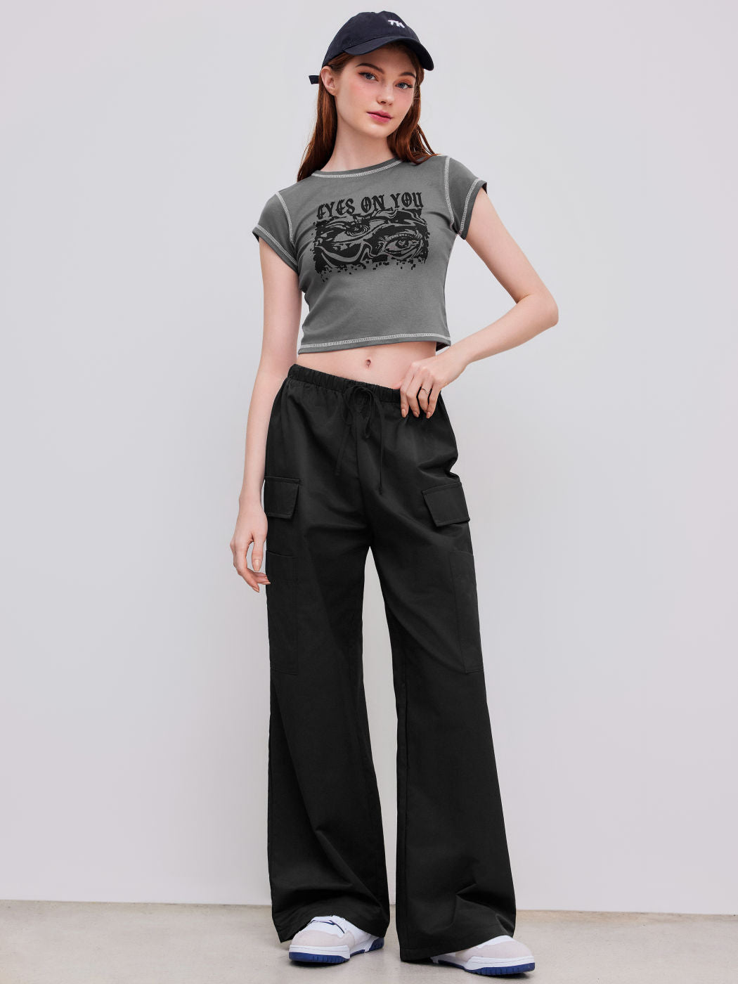 Cargo Knotted Pocket Wide Leg Trousers