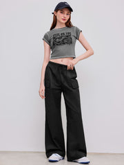 Cargo Knotted Pocket Wide Leg Trousers