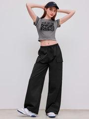 Cargo Knotted Pocket Wide Leg Trousers