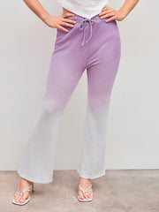 Mid Rise Gradient Texture Flared Trousers