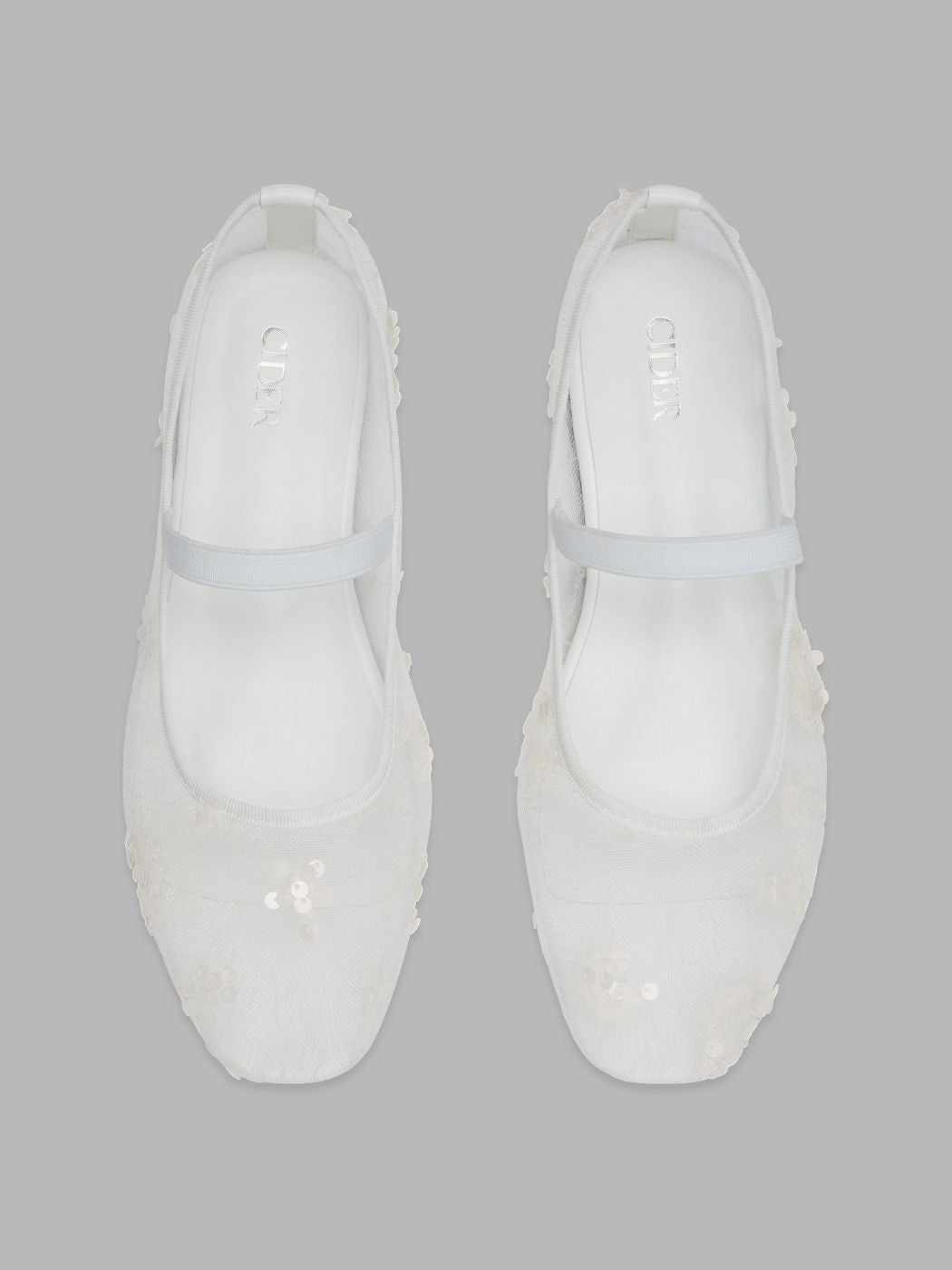 SEQUIN MESH MARY JANE FLATS