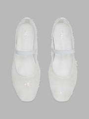 SEQUIN MESH MARY JANE FLATS