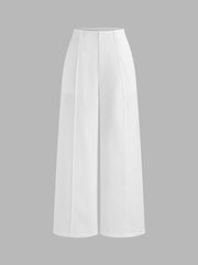 Linen High Rise Wide Leg Trousers
