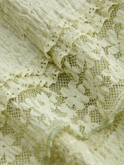 Lace Square Neck Layered Knotted Mini Dress