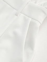Asymmetrical Neck Solid Pleated Romper