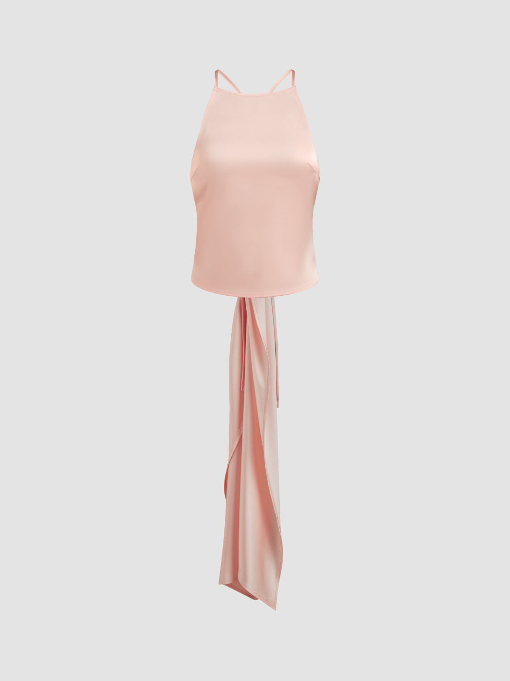 Scoop Neckline Solid Criss Cross Knotted Cami Top