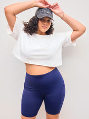 Round Neckline Oversized Crop Top Curve & Plus
