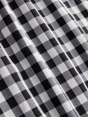 Tube Gingham Ruffle Shirred Zipper Midi Dress