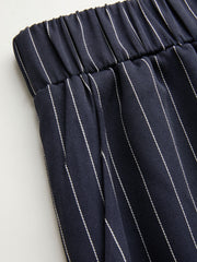 Mid Rise Striped Knotted Pocket Wide Leg Trousers Curve & Plus