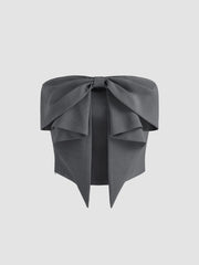 Solid Bowknot Tube Top
