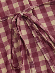 V-neck Check Mini Dress Curve & Plus